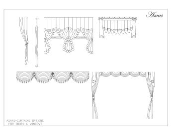 Curtains Set Options for doors & windows .dwg_9