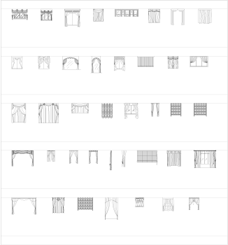 Curtains elevations CAD collection 2 dwg