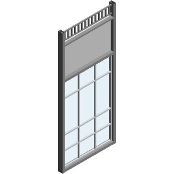 Unidade de parede de cortina - três painéis da família de revit de vidro