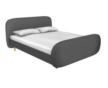 Curved upholstered double bed 3DS Max model