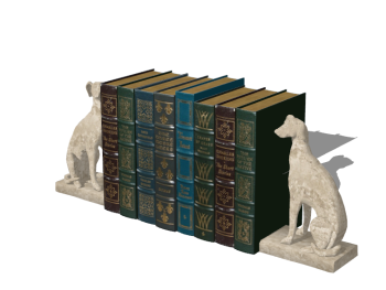 Dekorative Bücher mit Stein 2 Hunde skp
