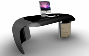 Decorative desk with macbook skp