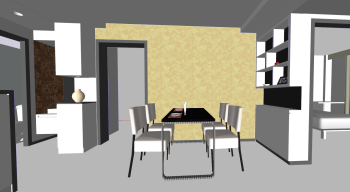 Dining room design with 2 cabinets skp