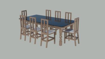 3D Dining Table Set 2