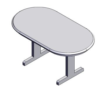Rectangular round corner Dining Table solidworks table.