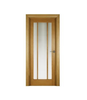 Oak door with 3 glass panels 3DS Max model & FBX model