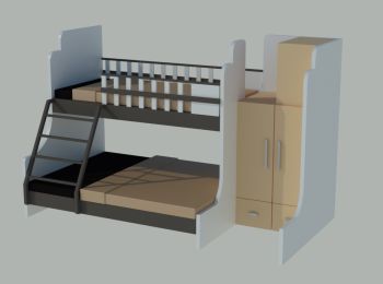 3D Double Deck Bed