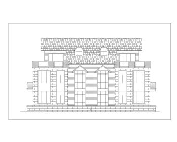 Double Height 2D Elevation of Historical Villa Design .dwg-12