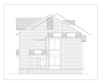Double Height 2D Elevation of Historical Villa Design .dwg-13
