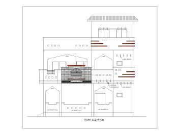 Double Height 2D Elevation of Historical Villa Design .dwg-5