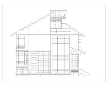 Double Height 2D Elevation of Historical Villa Design .dwg-7
