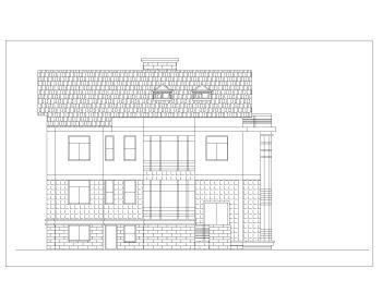 Double Height 2D Elevation of Historical Villa Design .dwg-9