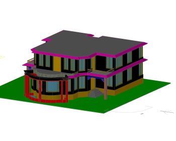 Double Height 3D Elevation of Residence Villa Design .dwg-19