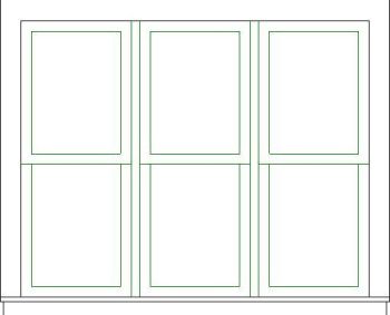 Double Hung Window - 3 Panels Revit-Familie