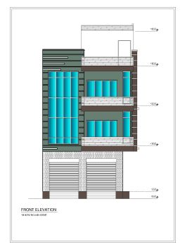 Double Story Shops Design Front Elevation .dwg_1