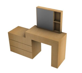 modern aesthetic dresser table 3d model .3dm format