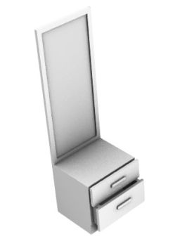 Modern dresser with rectangular mirror 3d model .3dm format