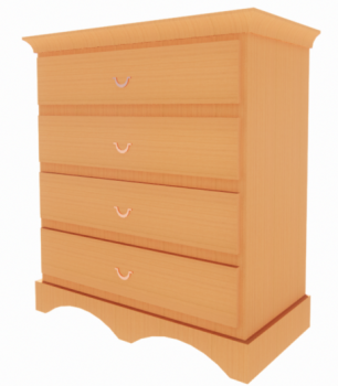 Wooden Dresser - Detailed revit family