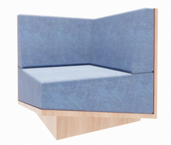 Corner Chair with navy cushion revit family
