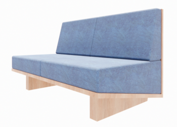 Loveseat chair with navy cushion revit family
