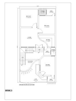 Duplex Villa House Design Ground Floor Plan .dwg_1