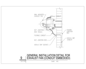 ELECTRIC GENERAL INSTALLATION DETAIL FOR EXHAUST FAN (CONDUIT EMBEDDED) 09