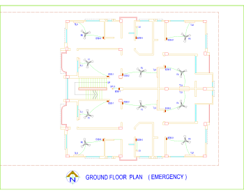 ELECTRIC GROUND FLOOR PLAN ( EMERGENCY ) LAYOUT .dwg drawing