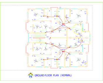 ELECTRIC GROUND FLOOR PLAN ( NORMAL) LAYOUT .dwg drawing