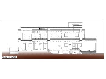 Ellipse Shaped 3 BHK Villa House Design Elevation .dwg_2