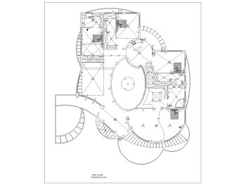 Ellipse Shaped Villa Design First Floor Electrical Plan .dwg