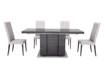 Mesa de jantar moderna e cadeiras modelo 3D