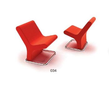 红色装饰椅skp