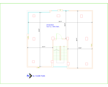 FLOOR PLAN with office space (37' X 31') .dwg drawing