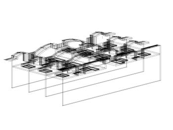 Facade 3D Option with Balconies & Terrace .dwg
