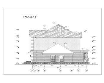 Family Truss Roof House Design Elevation .dwg_2