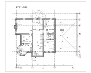 Family Truss Roof House Design First Floor Plan .dwg