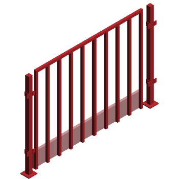 Fence type protective railing revit family