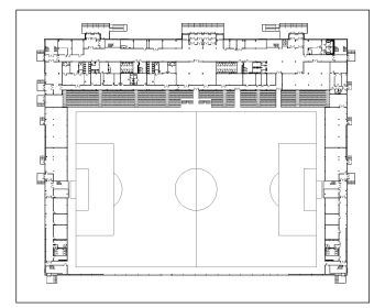 Football Stadium Design Layout Plan dwg