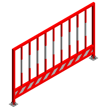 Foundation pit edge protection railing revit model