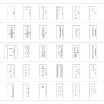 Фронтальные входные двери Коллекция CAD dwg