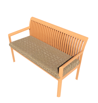 Wooden sofa with cushion revit model