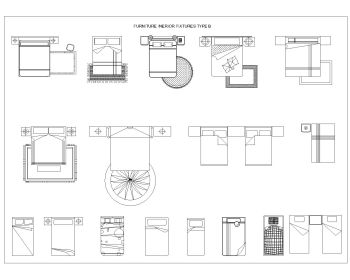 Furniture Set for Bedroom Interior Designing .dwg-7