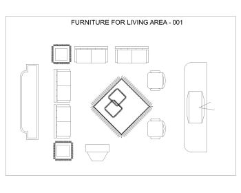 Furniture for Living Area .dwg_1