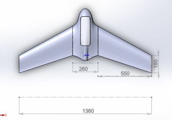 Fuselagem da aeronave modelo RC.