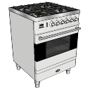 Gas oven (4 burns) with electric grill oven skp