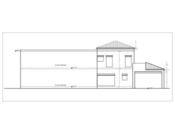 German Style 2BHK House Design with Dining & Car porch Elevation .dwg_2