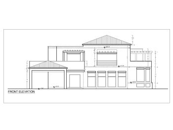 German Style 2BHK House Design with Dining & Car porch Elevation .dwg_3