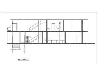German Style 2BHK House Design with Dining & Car porch Section .dwg_1
