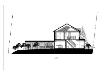 German Style Houses Design Section .dwg_AA