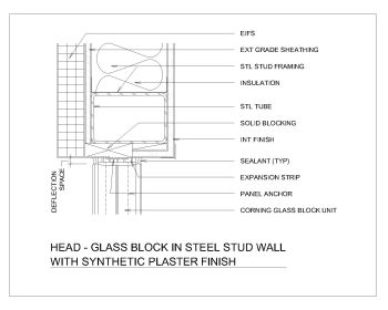Glass Block in Stud Wall .dwg